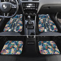 Gold Coast Titans Car Mats Tropical Hibiscus Floral Pattern With Blue And Yellow Accents
