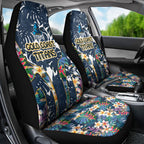 Gold Coast Titans Car Seat Cover Tropical Hibiscus Floral Pattern With Blue And Yellow Accents