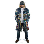 Gold Coast Titans Cloak Tropical Hibiscus Floral Pattern With Blue And Yellow Accents