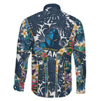 Gold Coast Titans Family Matching Puletasi and Hawaiian Shirt Tropical Hibiscus Floral Pattern With Blue And Yellow Accents