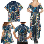 Gold Coast Titans Family Matching Summer Maxi Dress and Hawaiian Shirt Tropical Hibiscus Floral Pattern With Blue And Yellow Accents