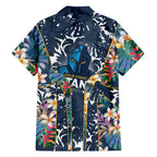 Gold Coast Titans Family Matching Tank Maxi Dress and Hawaiian Shirt Tropical Hibiscus Floral Pattern With Blue And Yellow Accents