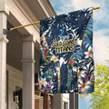 Gold Coast Titans Garden Flag Tropical Hibiscus Floral Pattern With Blue And Yellow Accents