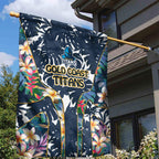 Gold Coast Titans Garden Flag Tropical Hibiscus Floral Pattern With Blue And Yellow Accents
