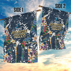 Gold Coast Titans Garden Flag Tropical Hibiscus Floral Pattern With Blue And Yellow Accents