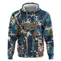 Gold Coast Titans Hoodie Tropical Hibiscus Floral Pattern With Blue And Yellow Accents