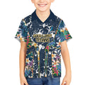 Gold Coast Titans Kid Hawaiian Shirt Tropical Hibiscus Floral Pattern With Blue And Yellow Accents