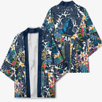 Gold Coast Titans Kimono Tropical Hibiscus Floral Pattern With Blue And Yellow Accents