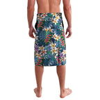 Gold Coast Titans Lavalava Tropical Hibiscus Floral Pattern With Blue And Yellow Accents