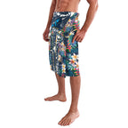 Gold Coast Titans Lavalava Tropical Hibiscus Floral Pattern With Blue And Yellow Accents