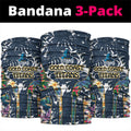 Gold Coast Titans Neck Gaiter Tropical Hibiscus Floral Pattern With Blue And Yellow Accents