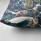 Gold Coast Titans Pillow Cover Tropical Hibiscus Floral Pattern With Blue And Yellow Accents