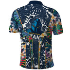 Gold Coast Titans Polo Shirt Tropical Hibiscus Floral Pattern With Blue And Yellow Accents
