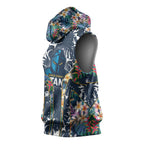 Gold Coast Titans Sleeveless Hoodie Tropical Hibiscus Floral Pattern With Blue And Yellow Accents