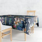 Gold Coast Titans Tablecloth Tropical Hibiscus Floral Pattern With Blue And Yellow Accents