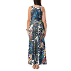Gold Coast Titans Tank Maxi Dress Tropical Hibiscus Floral Pattern With Blue And Yellow Accents