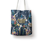 Gold Coast Titans Tote Bag Tropical Hibiscus Floral Pattern With Blue And Yellow Accents