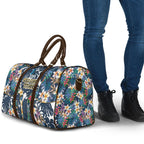 Gold Coast Titans Travel Bag Tropical Hibiscus Floral Pattern With Blue And Yellow Accents