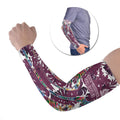 Manly Warringah Sea Eagles Arm Sleeves Tropical Hibiscus Floral Pattern With Maroon And White Accents