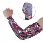 Manly Warringah Sea Eagles Arm Sleeves Tropical Hibiscus Floral Pattern With Maroon And White Accents