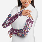Manly Warringah Sea Eagles Arm Sleeves Tropical Hibiscus Floral Pattern With Maroon And White Accents