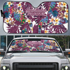 Manly Warringah Sea Eagles Auto Sun Shade Tropical Hibiscus Floral Pattern With Maroon And White Accents