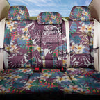 Manly Warringah Sea Eagles Back Car Seat Cover Tropical Hibiscus Floral Pattern With Maroon And White Accents