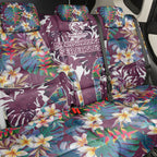 Manly Warringah Sea Eagles Back Car Seat Cover Tropical Hibiscus Floral Pattern With Maroon And White Accents