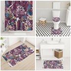 Manly Warringah Sea Eagles Bathroom Set Tropical Hibiscus Floral Pattern With Maroon And White Accents
