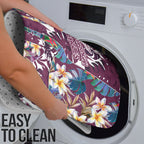 Manly Warringah Sea Eagles Bathroom Set Tropical Hibiscus Floral Pattern With Maroon And White Accents