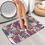 Manly Warringah Sea Eagles Bathroom Set Tropical Hibiscus Floral Pattern With Maroon And White Accents