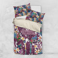 Manly Warringah Sea Eagles Bedding Set Tropical Hibiscus Floral Pattern With Maroon And White Accents