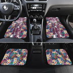 Manly Warringah Sea Eagles Car Mats Tropical Hibiscus Floral Pattern With Maroon And White Accents