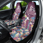 Manly Warringah Sea Eagles Car Seat Cover Tropical Hibiscus Floral Pattern With Maroon And White Accents