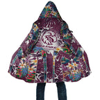Manly Warringah Sea Eagles Cloak Tropical Hibiscus Floral Pattern With Maroon And White Accents