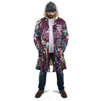 Manly Warringah Sea Eagles Cloak Tropical Hibiscus Floral Pattern With Maroon And White Accents