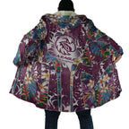 Manly Warringah Sea Eagles Cloak Tropical Hibiscus Floral Pattern With Maroon And White Accents