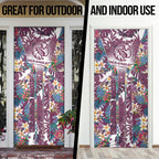 Manly Warringah Sea Eagles Door Cover Tropical Hibiscus Floral Pattern With Maroon And White Accents
