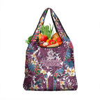 Manly Warringah Sea Eagles Grocery Bag Tropical Hibiscus Floral Pattern With Maroon And White Accents