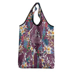 Manly Warringah Sea Eagles Grocery Bag Tropical Hibiscus Floral Pattern With Maroon And White Accents