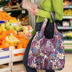 Manly Warringah Sea Eagles Grocery Bag Tropical Hibiscus Floral Pattern With Maroon And White Accents