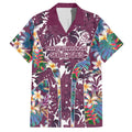 Manly Warringah Sea Eagles Hawaiian Shirt Tropical Hibiscus Floral Pattern With Maroon And White Accents