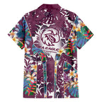 Manly Warringah Sea Eagles Hawaiian Shirt Tropical Hibiscus Floral Pattern With Maroon And White Accents