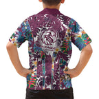 Manly Warringah Sea Eagles Hawaiian Shirt Tropical Hibiscus Floral Pattern With Maroon And White Accents