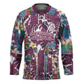 Manly Warringah Sea Eagles Hockey Jersey Tropical Hibiscus Floral Pattern With Maroon And White Accents