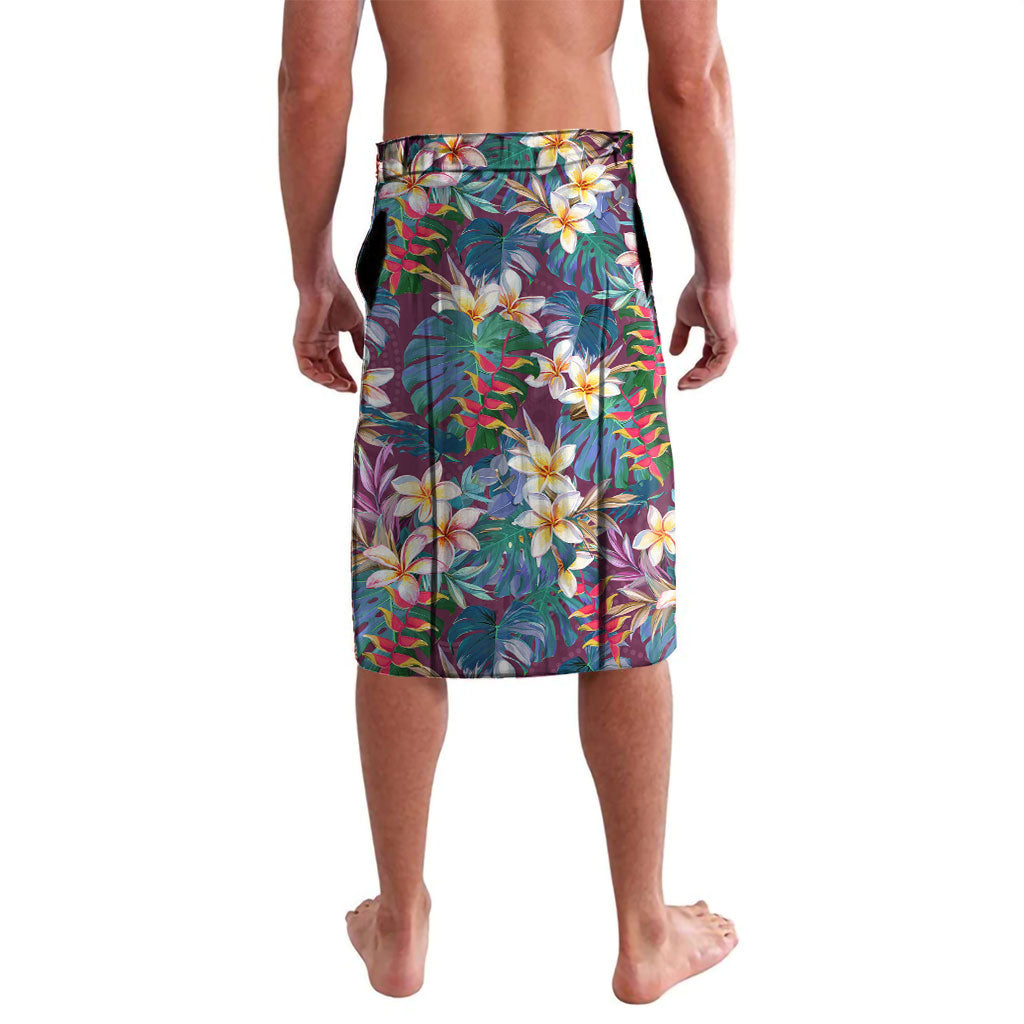 Manly Warringah Sea Eagles Lavalava Tropical Hibiscus Floral Pattern With Maroon And White Accents