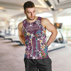 Manly Warringah Sea Eagles Men Tank Top Tropical Hibiscus Floral Pattern With Maroon And White Accents