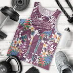 Manly Warringah Sea Eagles Men Tank Top Tropical Hibiscus Floral Pattern With Maroon And White Accents