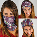 Manly Warringah Sea Eagles Neck Gaiter Tropical Hibiscus Floral Pattern With Maroon And White Accents