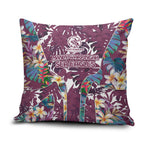 Manly Warringah Sea Eagles Pillow Cover Tropical Hibiscus Floral Pattern With Maroon And White Accents